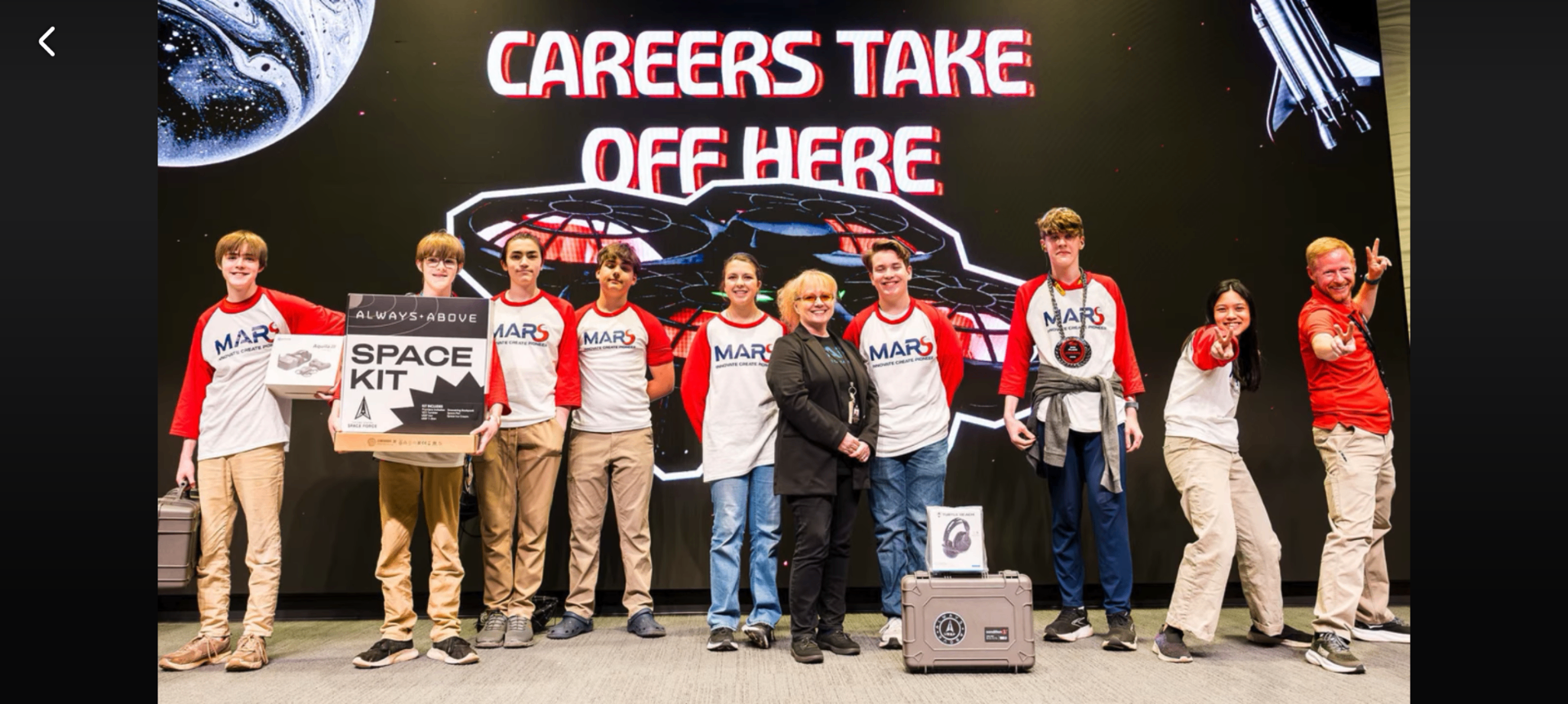 MARS Trailblazers celebrating their win at Rocket Drones Nationals at the U.S. Space & Rocket Center