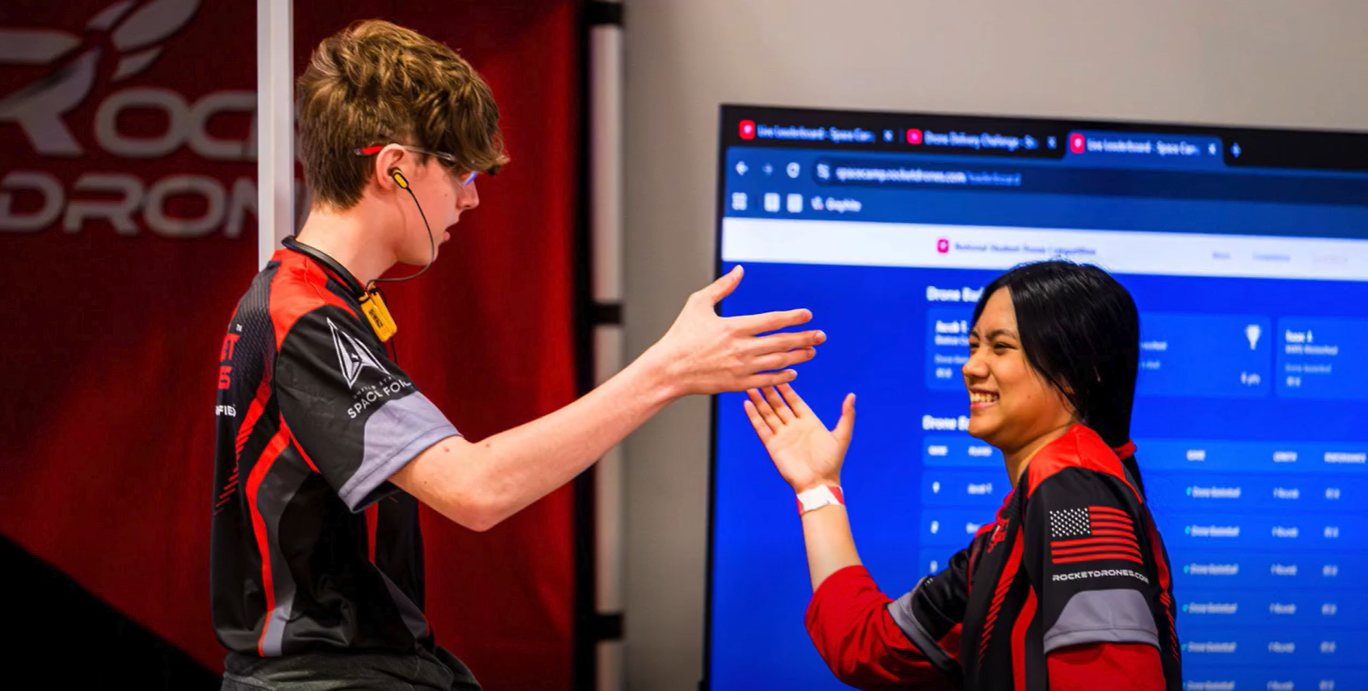 MARS Trailblazers celebrating together after a competition round
